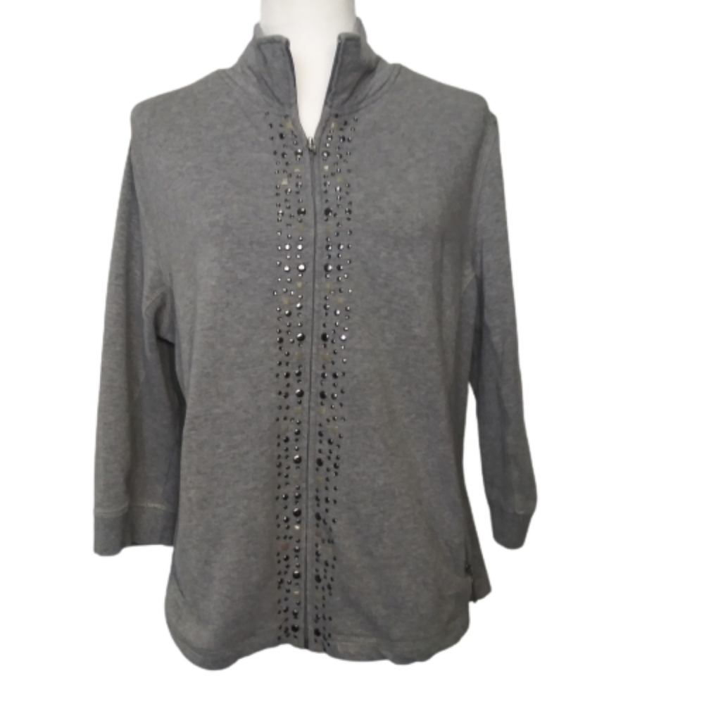 Grey 3/4 Sleeve Jacket Size Large